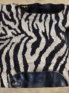 HORSE - Classic Equine Sensor Flex Zebra Print Saddle Pad in Black & Off White